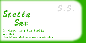 stella sax business card